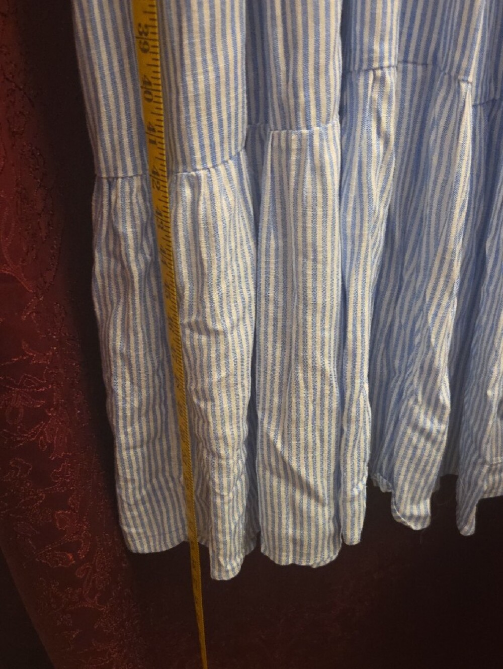 CECILIA NEW YORK Blue and White Striped Tie-Front Midi Sundress - Picture 7 of 16